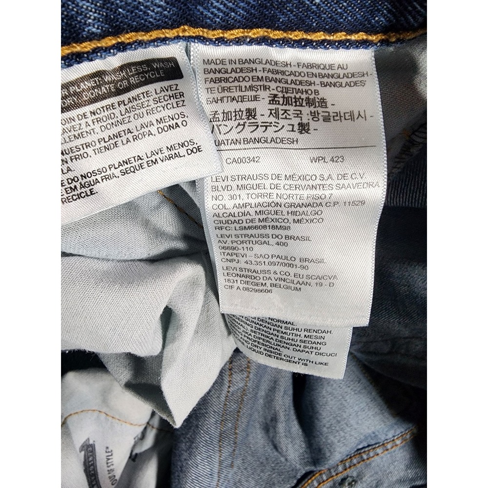 Levi's 505 Regular Fit Jeans Mens 40x32 Blue Medium Wash Straight Leg Classic - Picture 6 of 11
